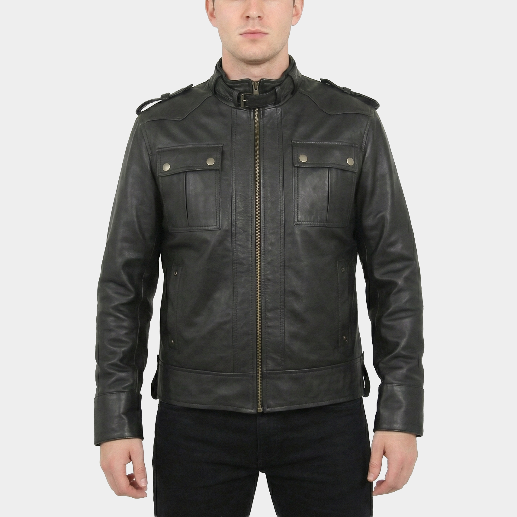 Sentinel Black Leather Field Jacket – Poshéle
