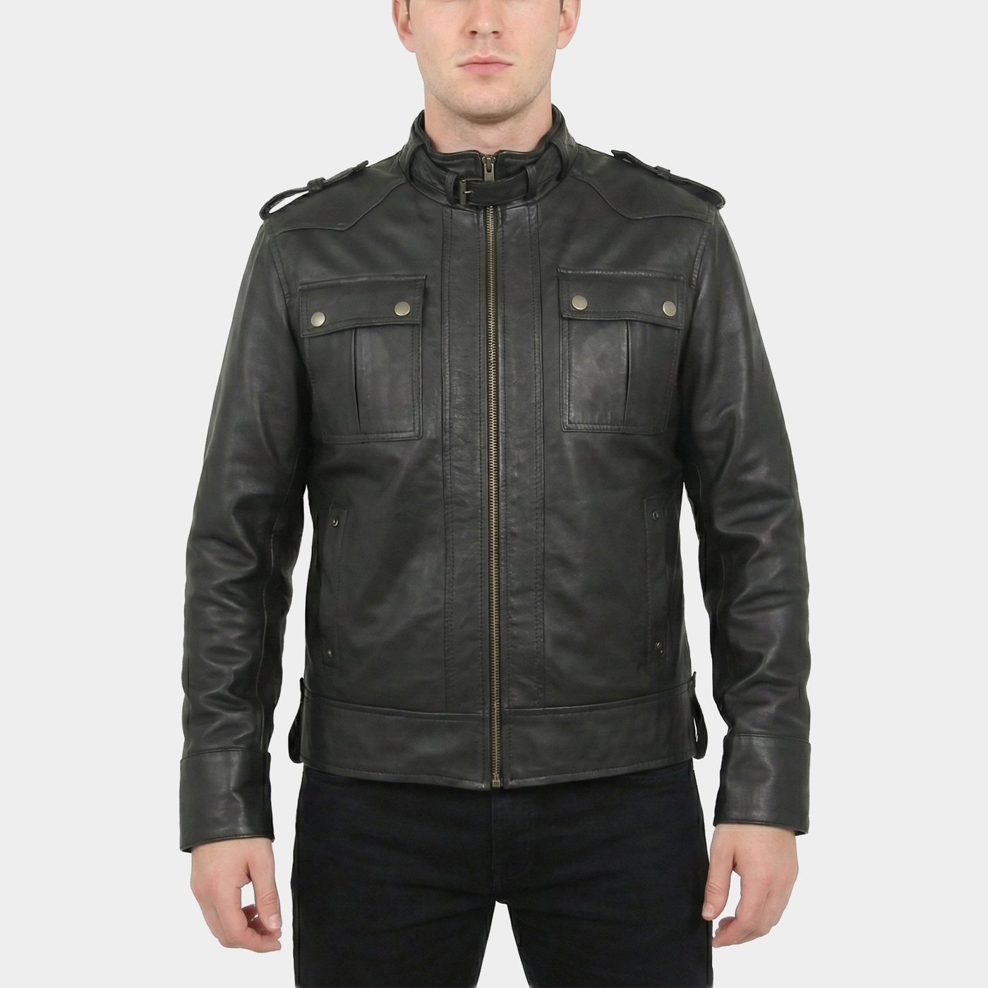 Sentinel Black Leather Field Jacket – Poshéle