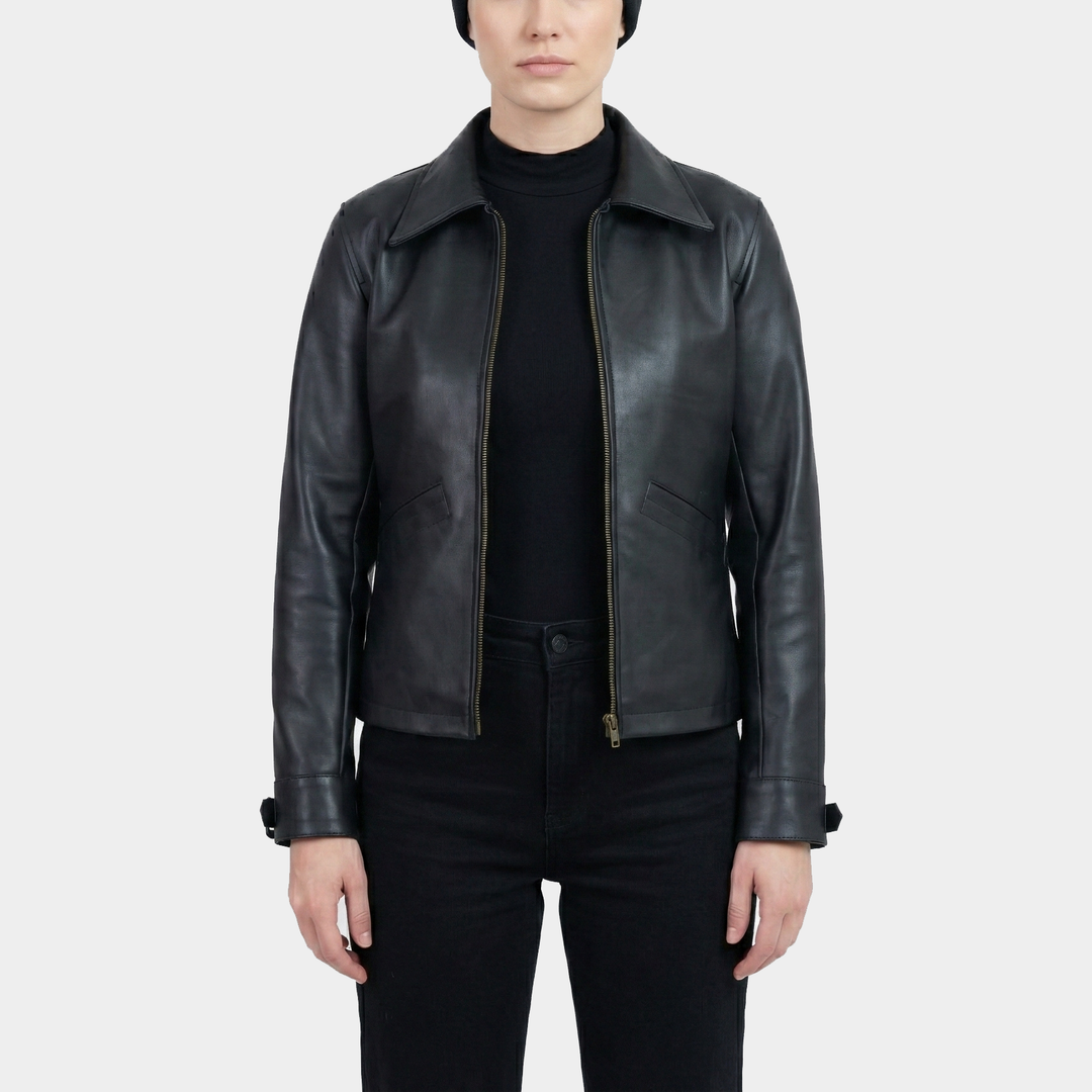 SUAVELE【LEATHER JACKET】【レザージャケット】black Zest Black Leather Jacket – Poshéle