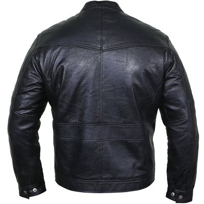 Dustin Black Leather Biker Jacket